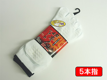 <font FACE="メイリオ" STYLE="font-size : 9pt;">ショートメッシュ滑り止め付5本指 2P サラシ/紺</font>