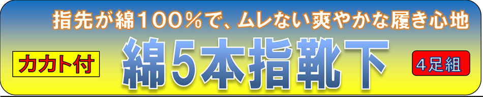 指先綿5本指靴下